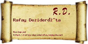 Rafay Dezideráta névjegykártya